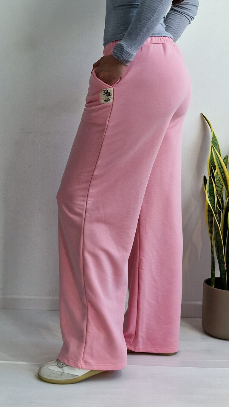 Calças Felpa Rosa Claro