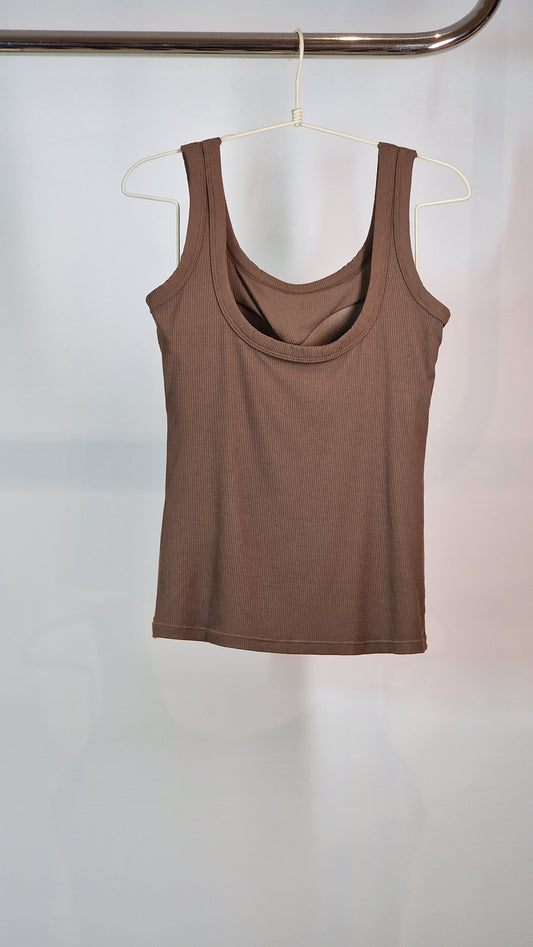 T-Shirt Canelada Com Copas Castanho