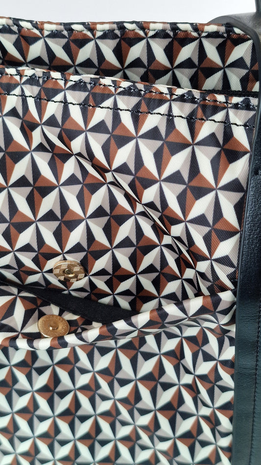 SHOP BAG Estampada Preto/Castanho