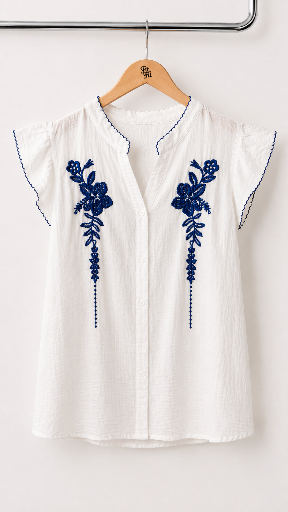 Conjunto Bordado Azul com Calções