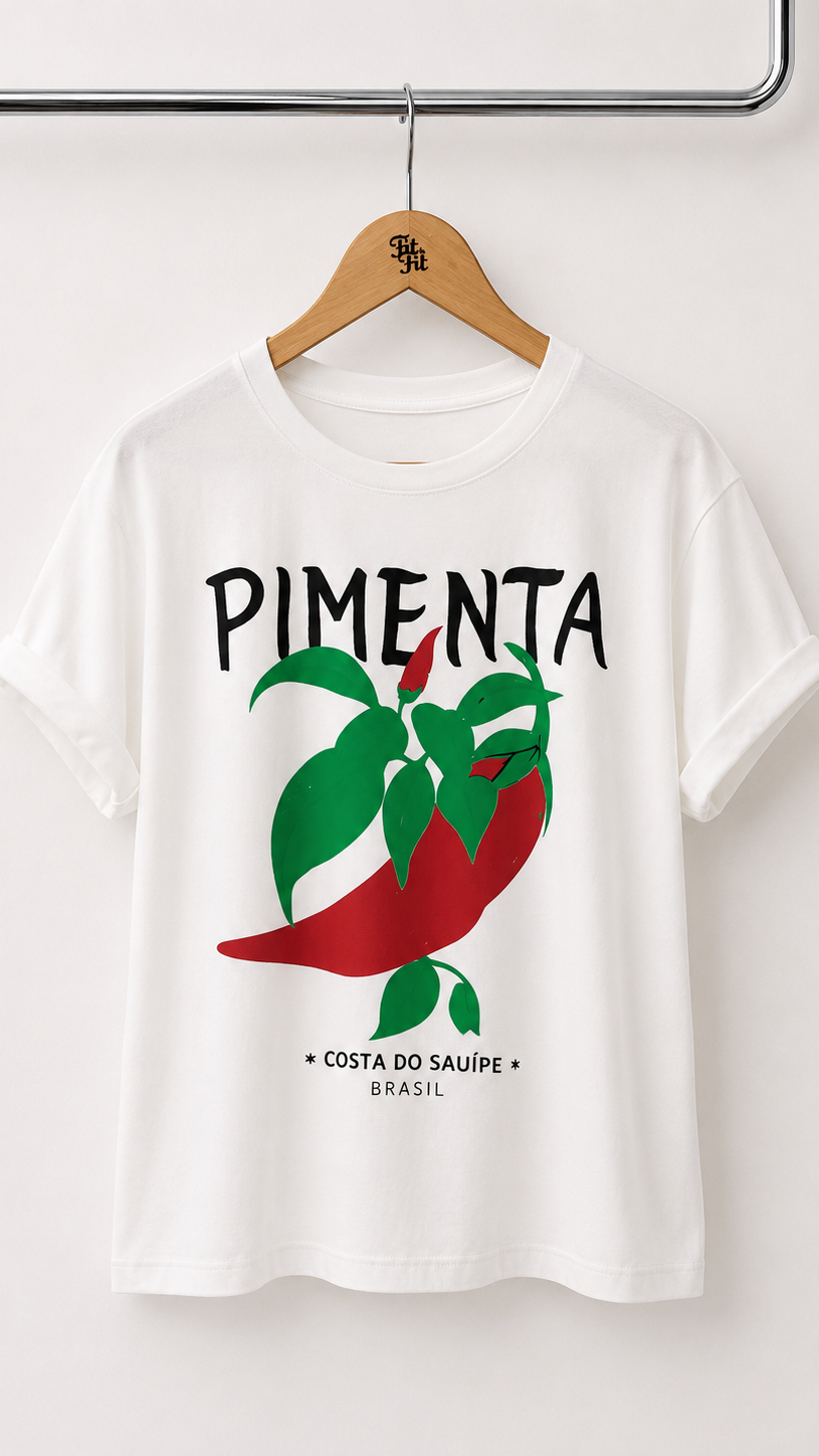 T- Shirt Manga Curta Algodão Malagueta