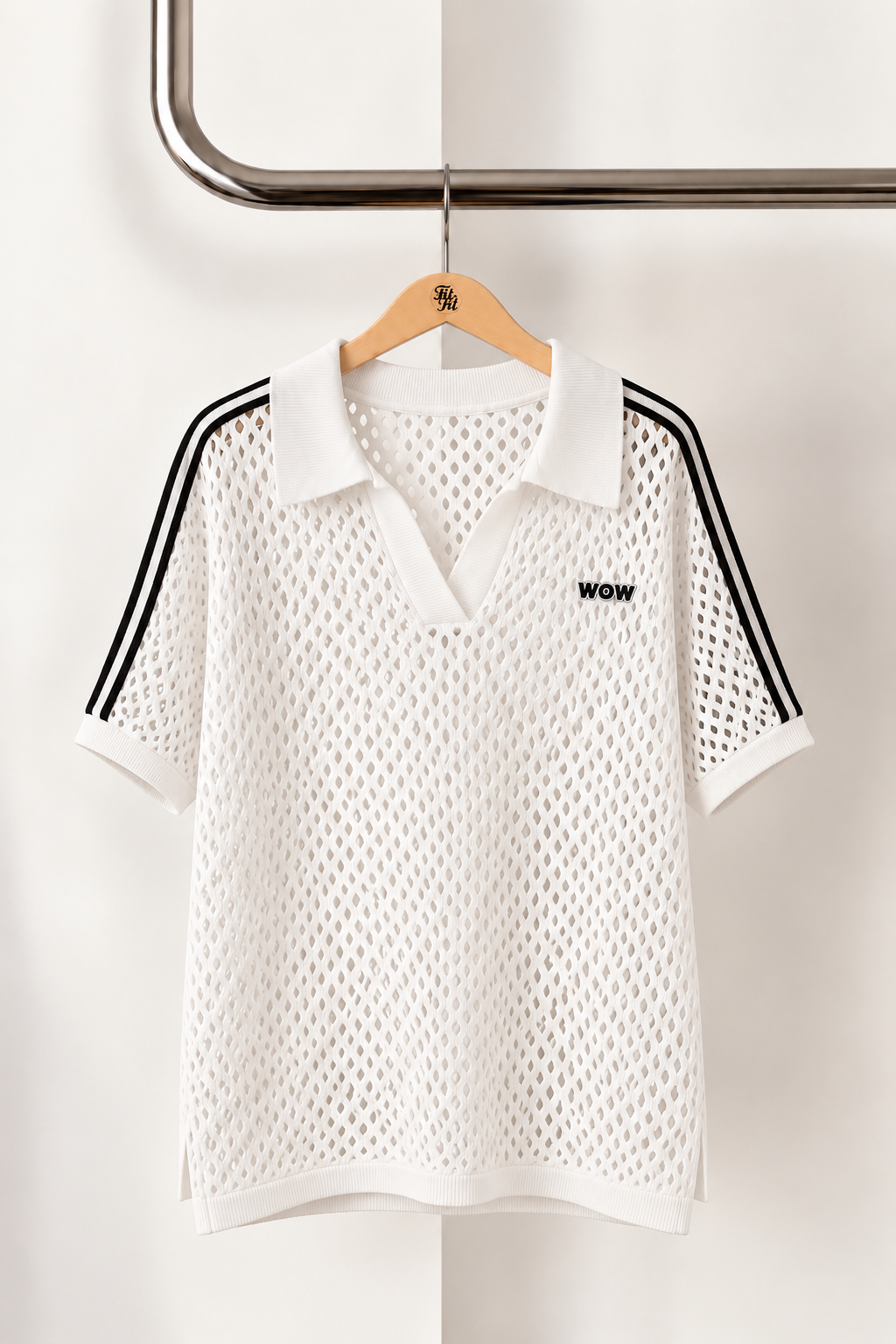 Polo Perfurado Branco