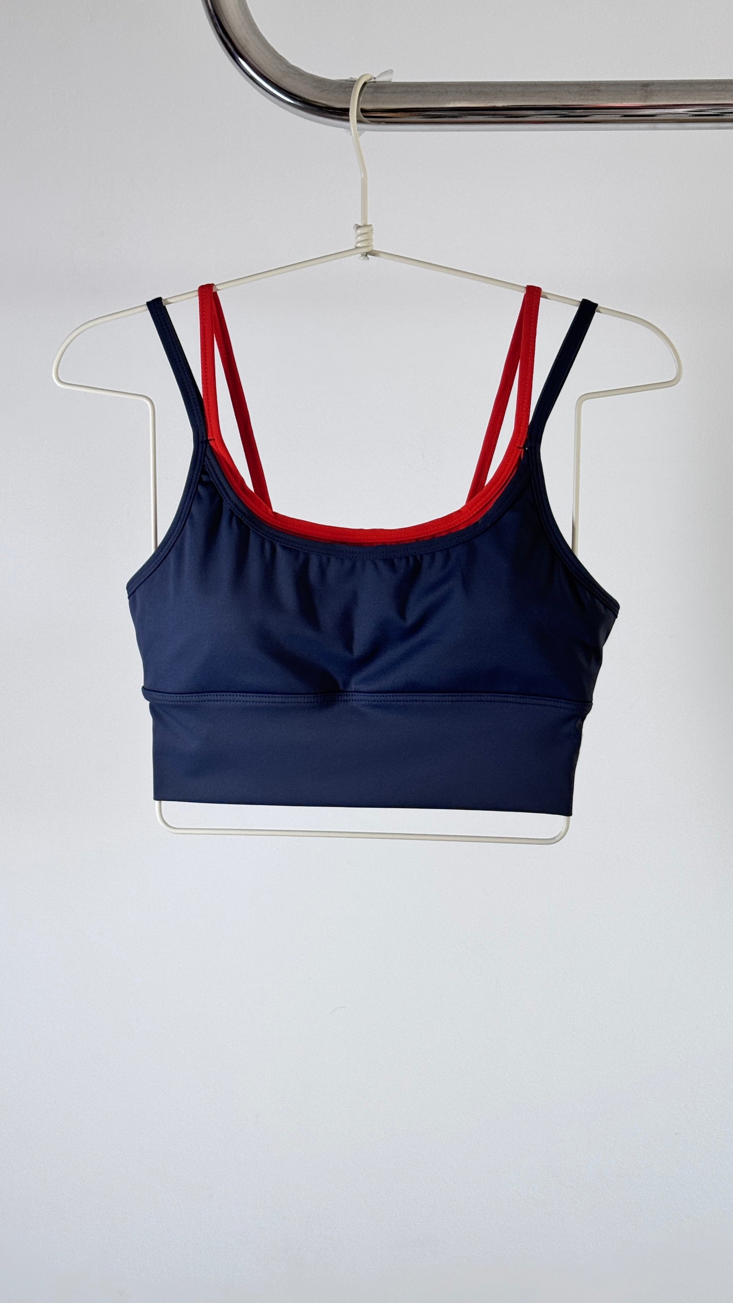 Top Dual Bicolor Cinza/Laranja