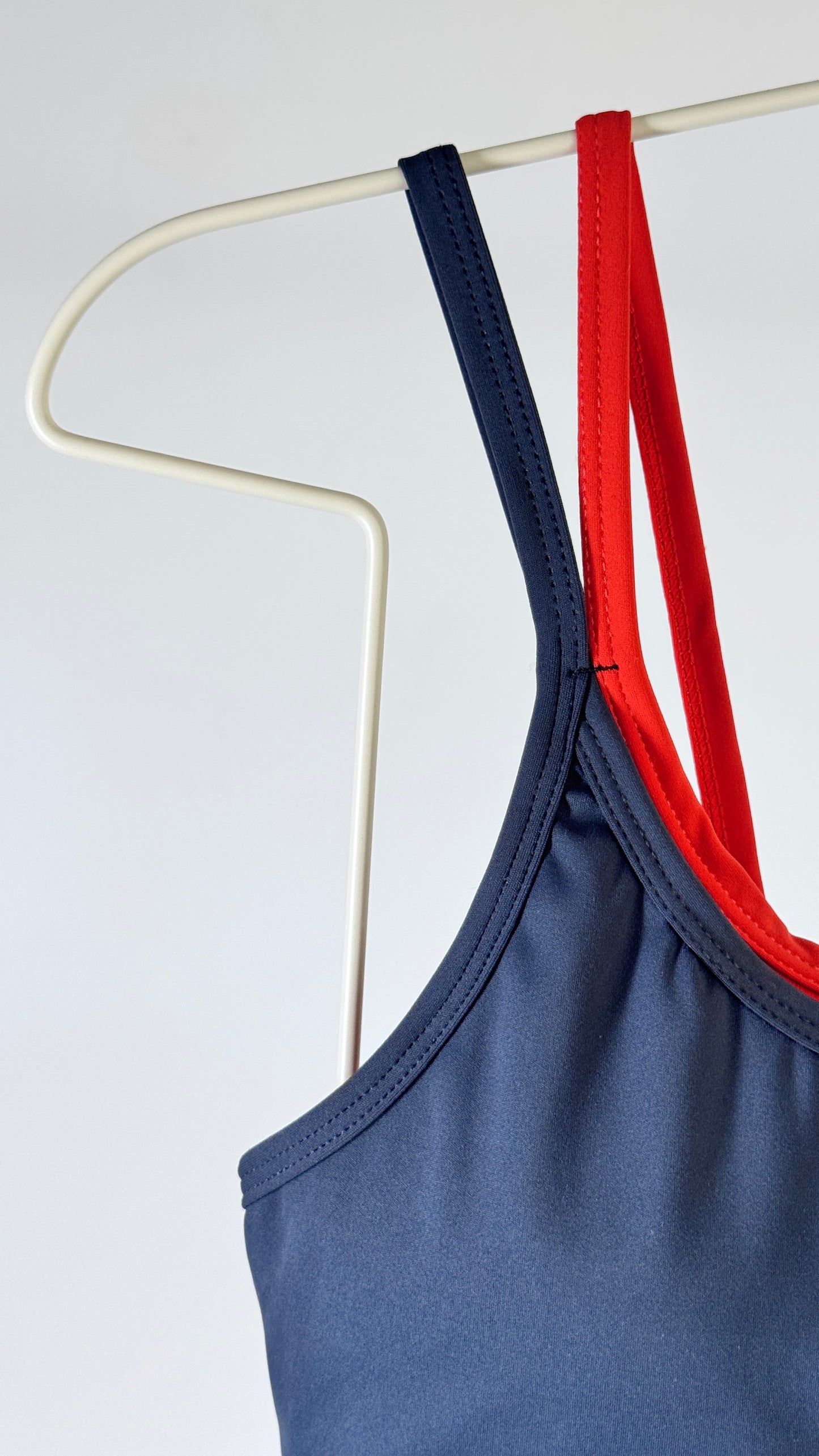 Top Dual Bicolor Cinza/Laranja