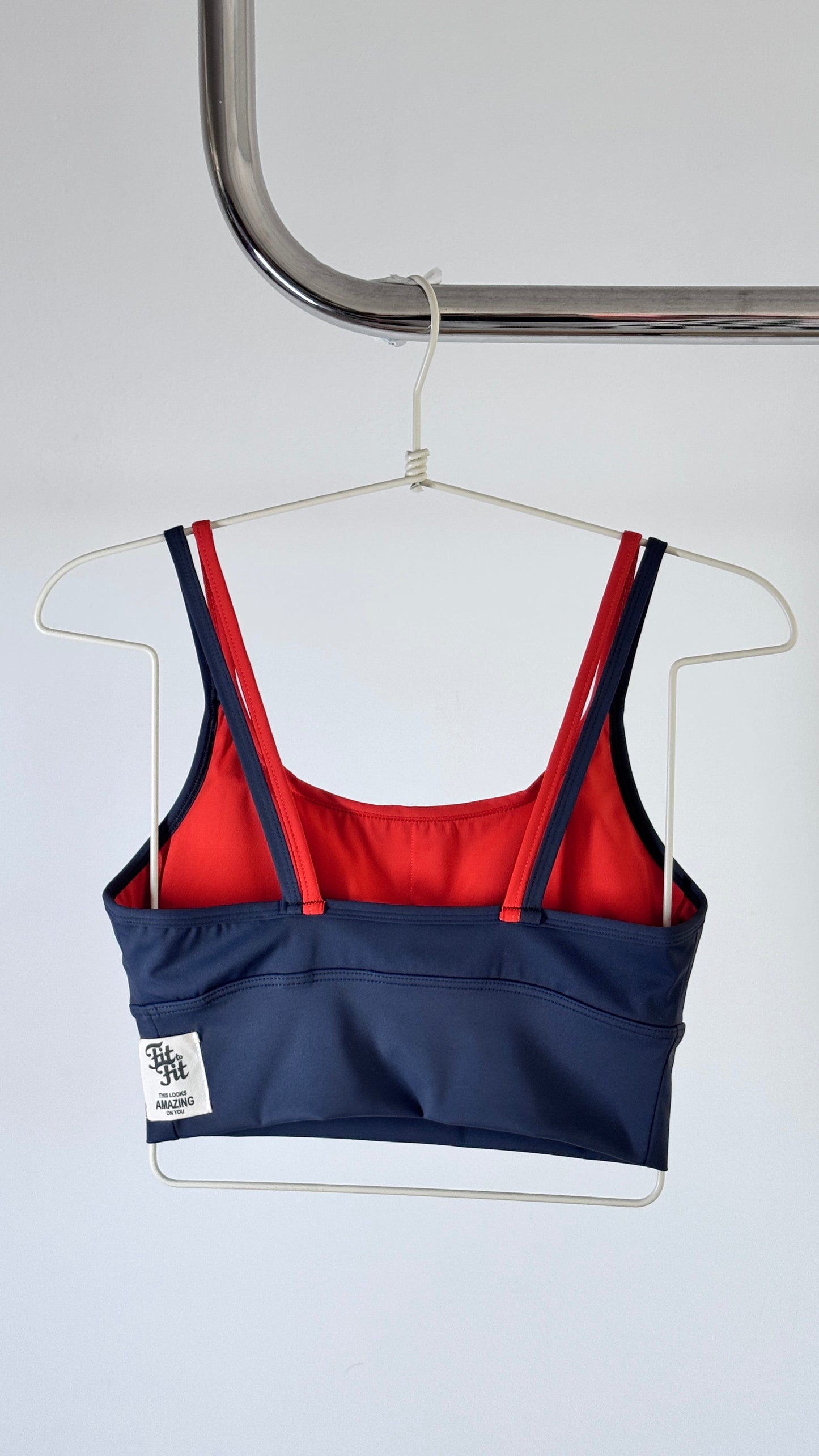 Top Dual Bicolor Cinza/Laranja