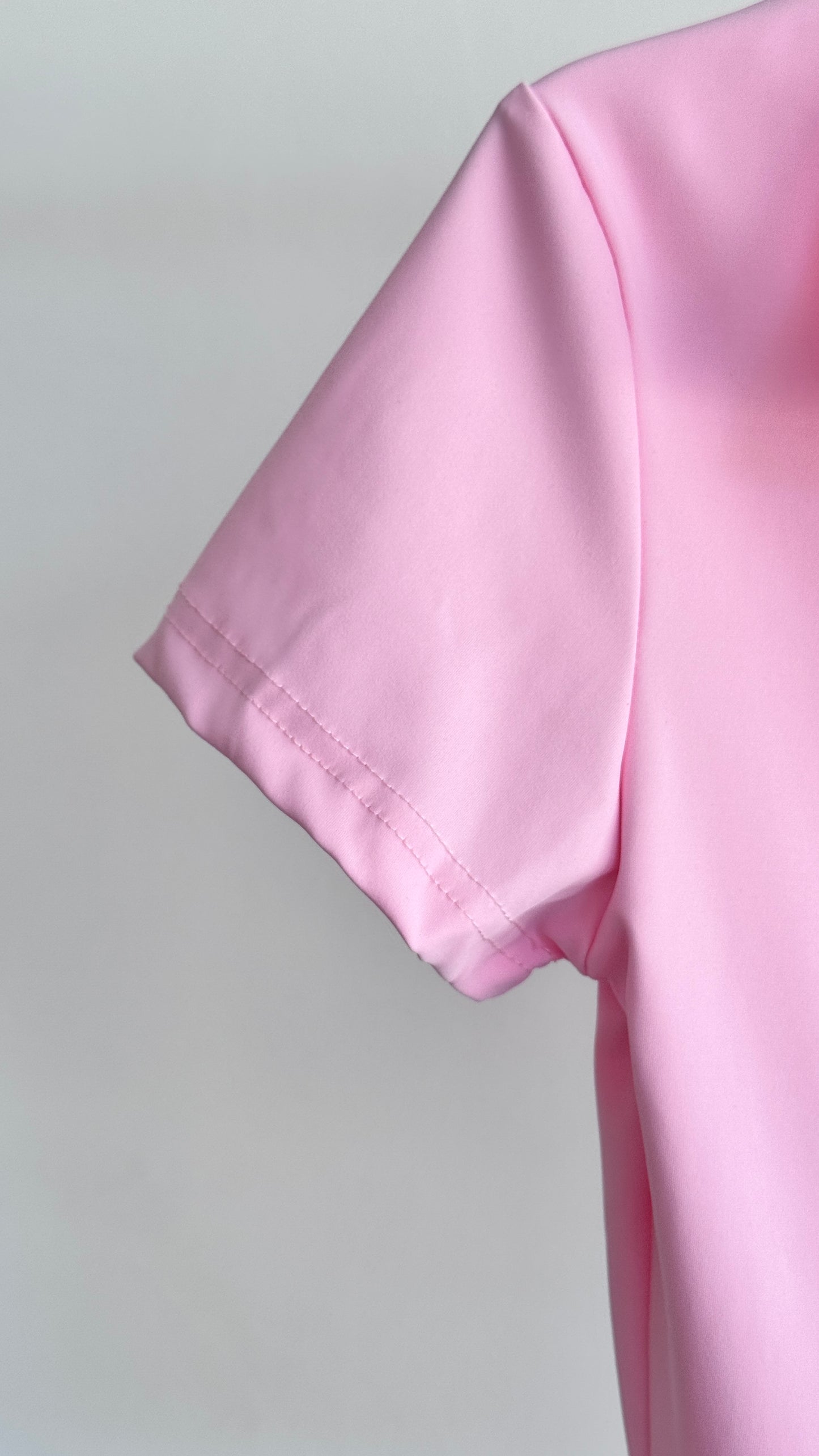 Polo Cropped Rosa Sorvete