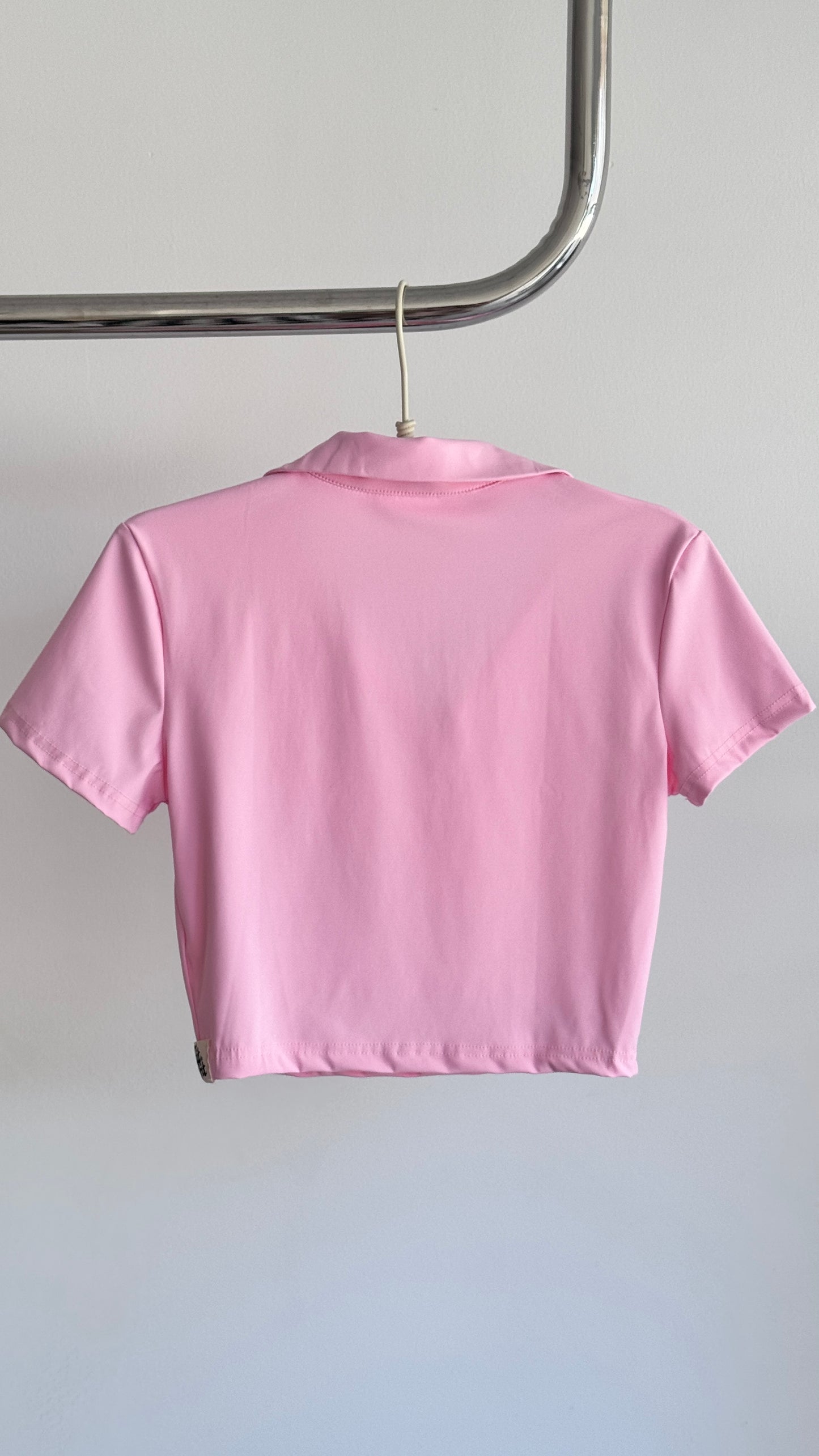 Polo Cropped Rosa Sorvete