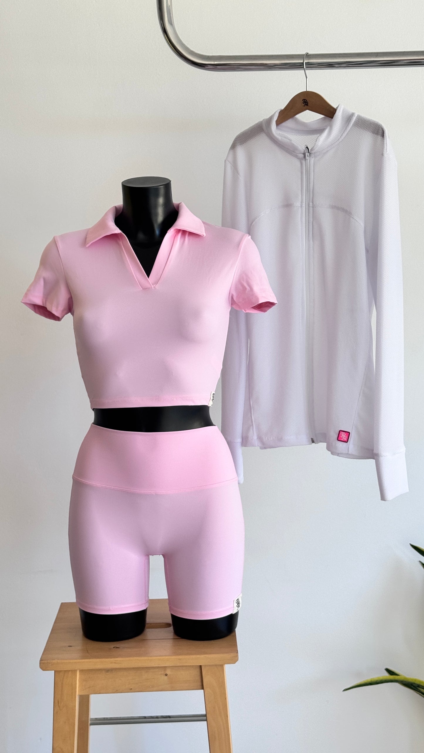 Polo Cropped Rosa Sorvete