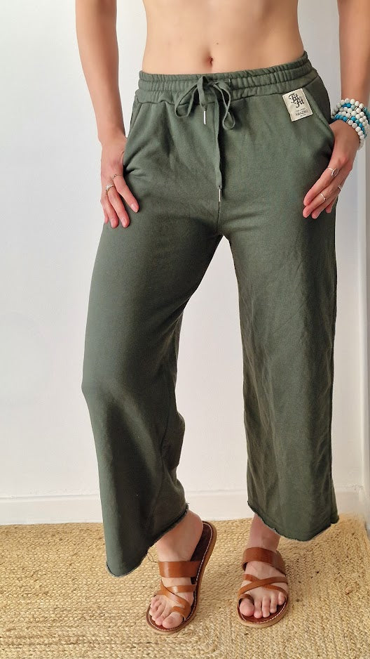 Calças Zen Cropped Kaki