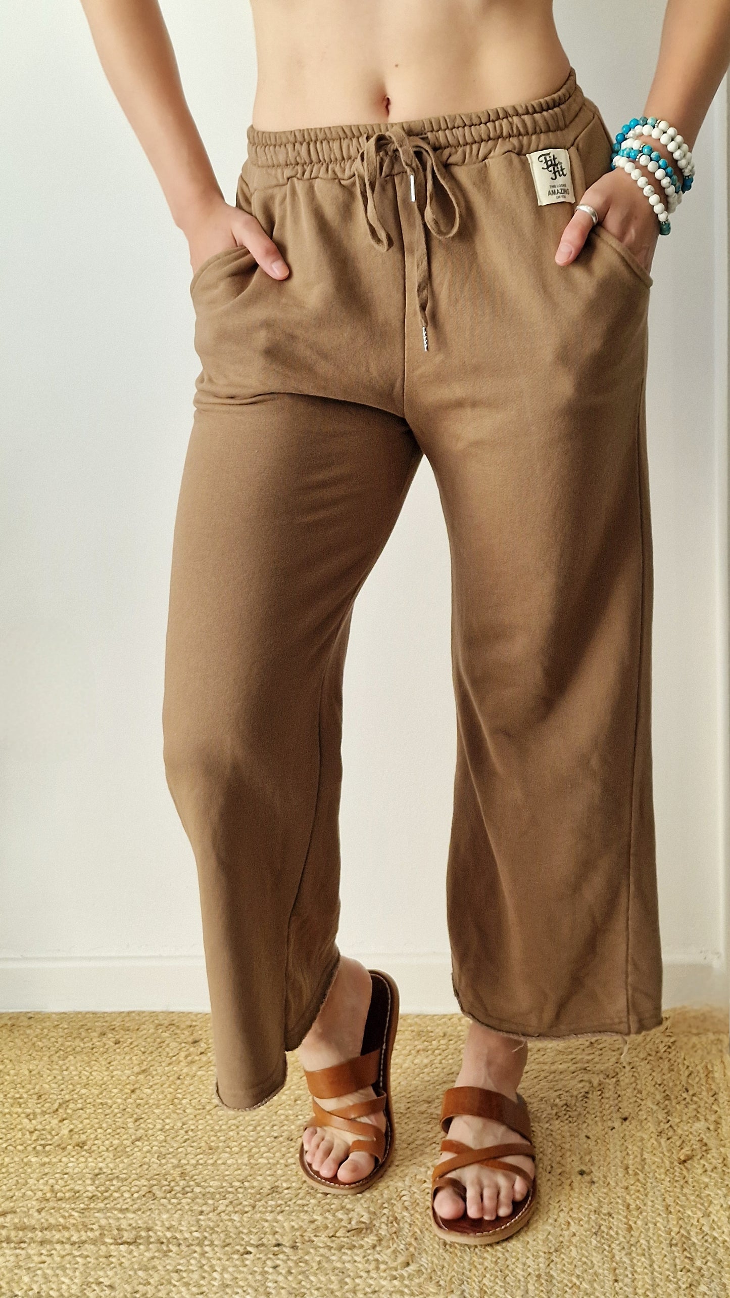 Calças Zen Cropped Camel