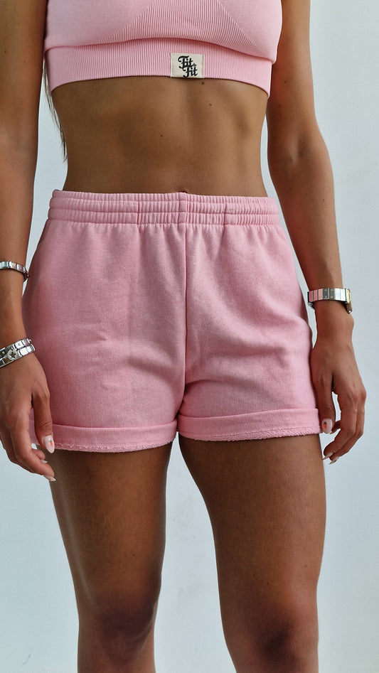 Short Felpa Básico Rosa
