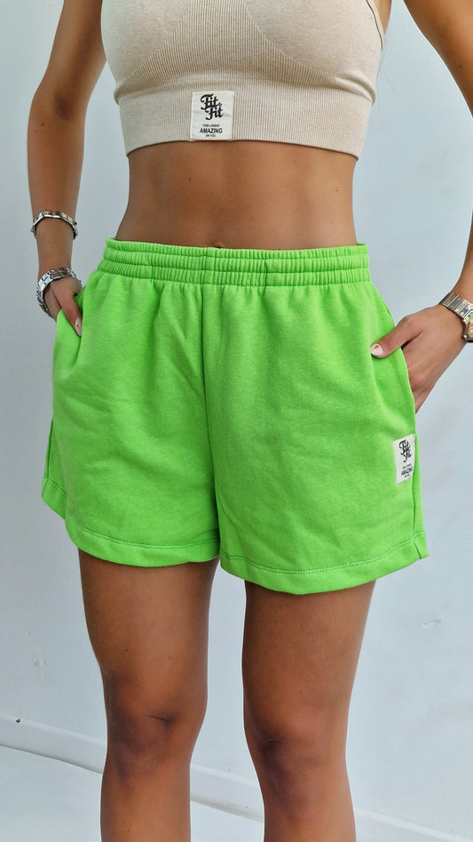 Short Felpa Básico Verde Limão