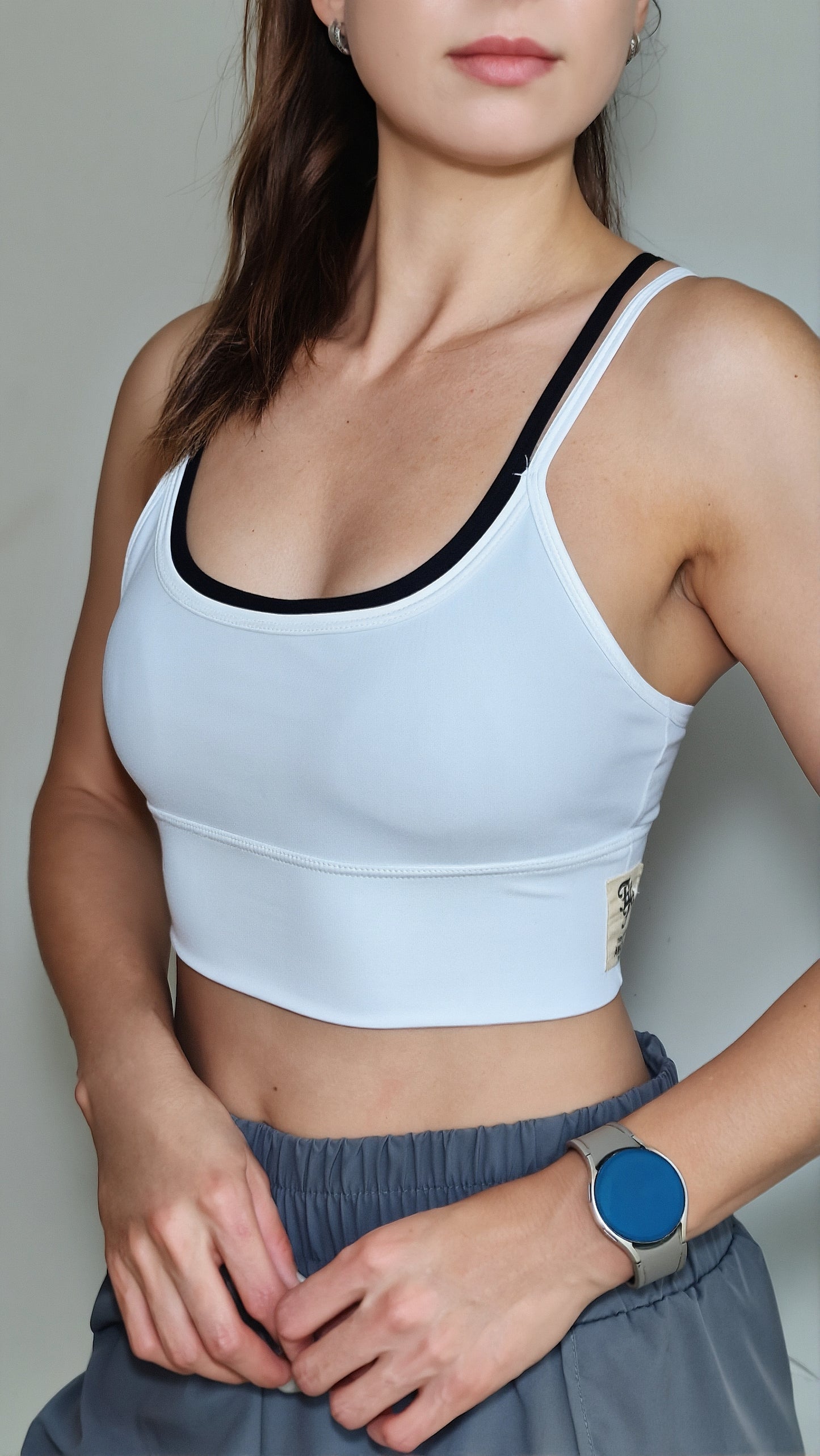 Top Dual Bicolor Branco/Preto