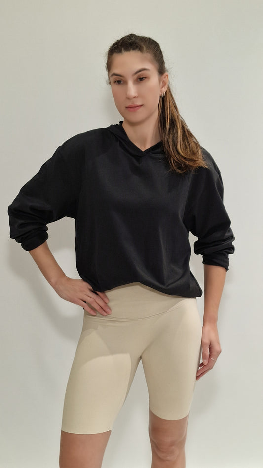 Sweatshirt Oversized com Capuz Preto