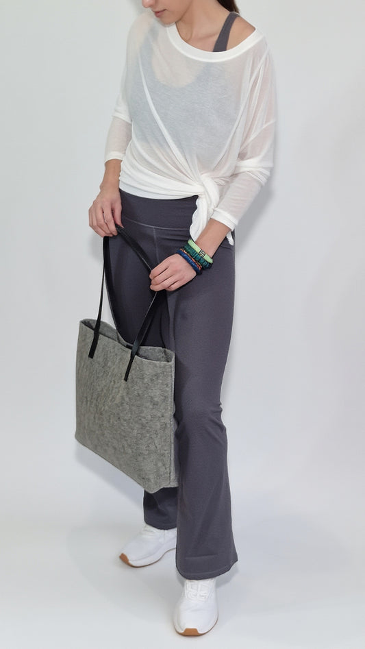 SHOP BAG Feltro Cinza com Bolsa