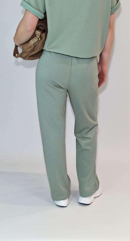 Calças de Malha Americana Verde Sálvia