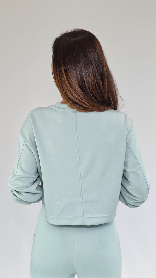 Sweater Cropped Verde Sálvia