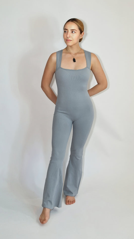 Macacão Studio/Yoga Flare Cinza