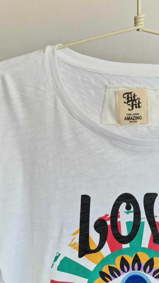T-Shirt Love Happy Branca