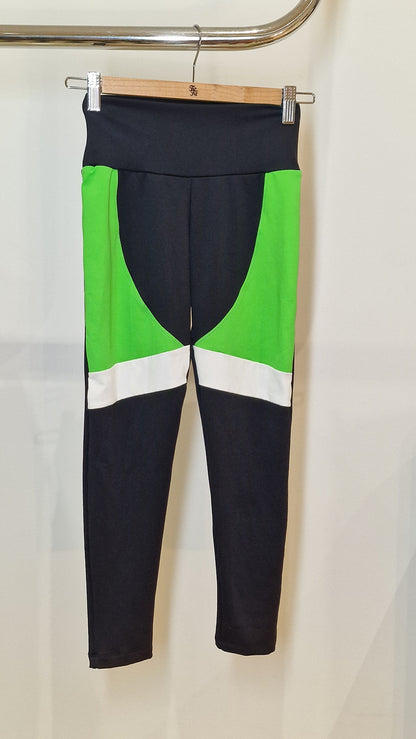 Leggings Preto/Verde/Branco