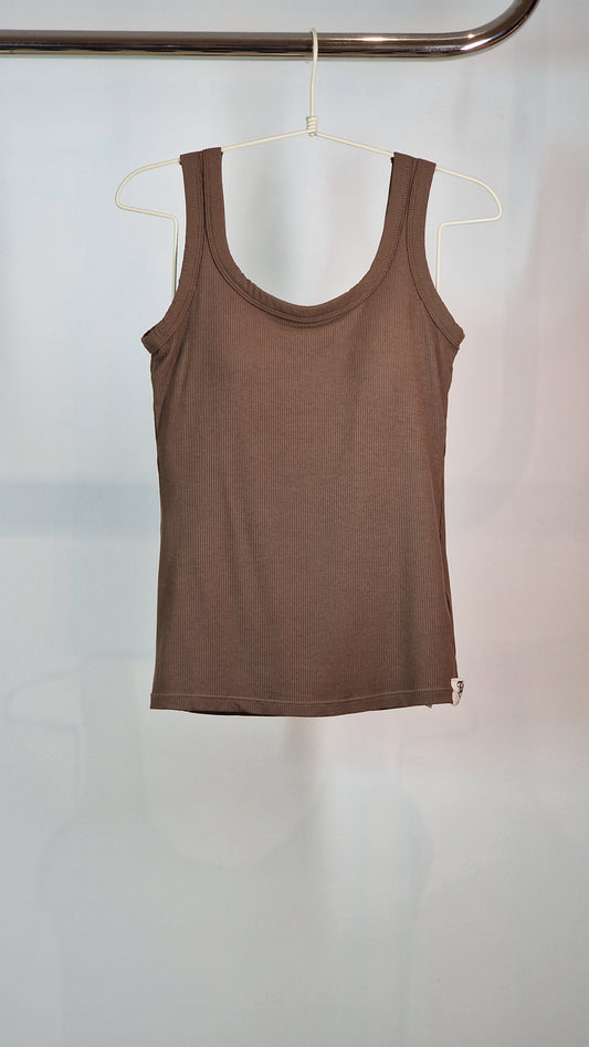 T-Shirt Canelada Com Copas Castanho