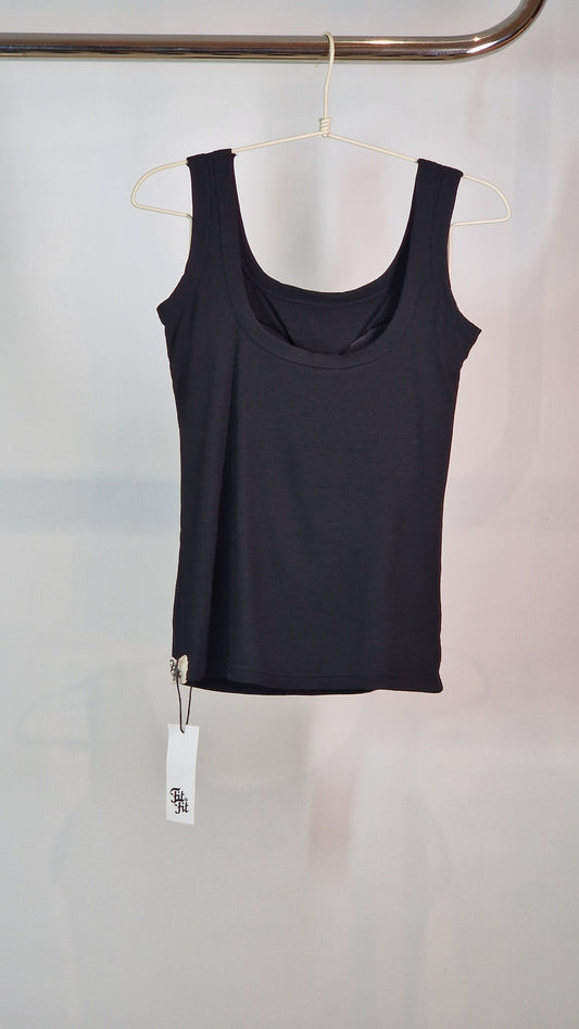 T-Shirt Canelada Com Copas Preto