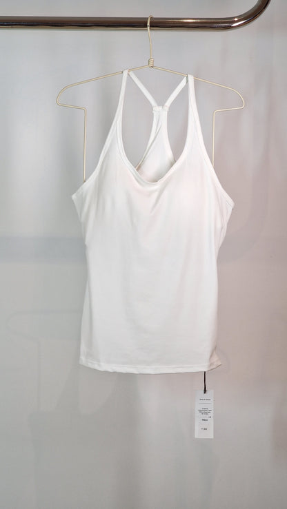 T-Shirt Alças Malha Fria com Copas Branco