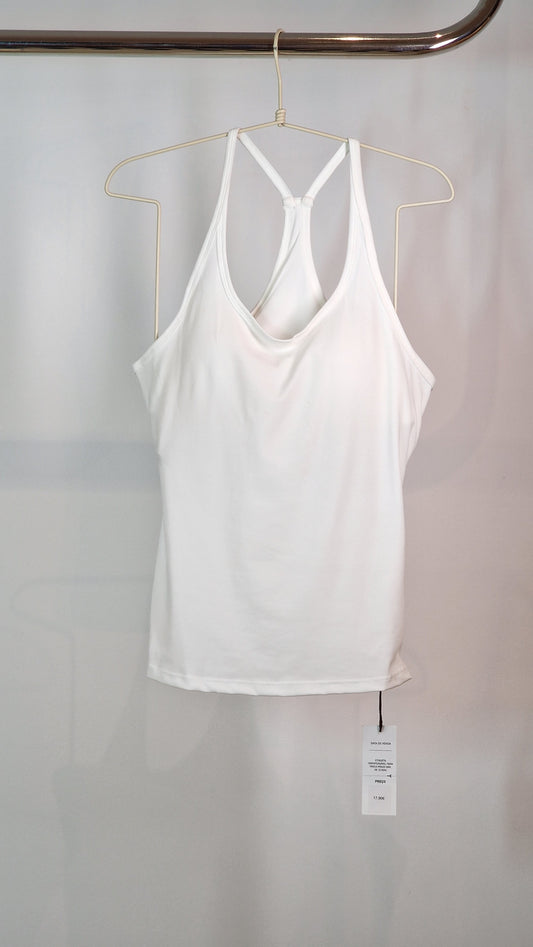 T-Shirt Alças Malha Fria com Copas Branco