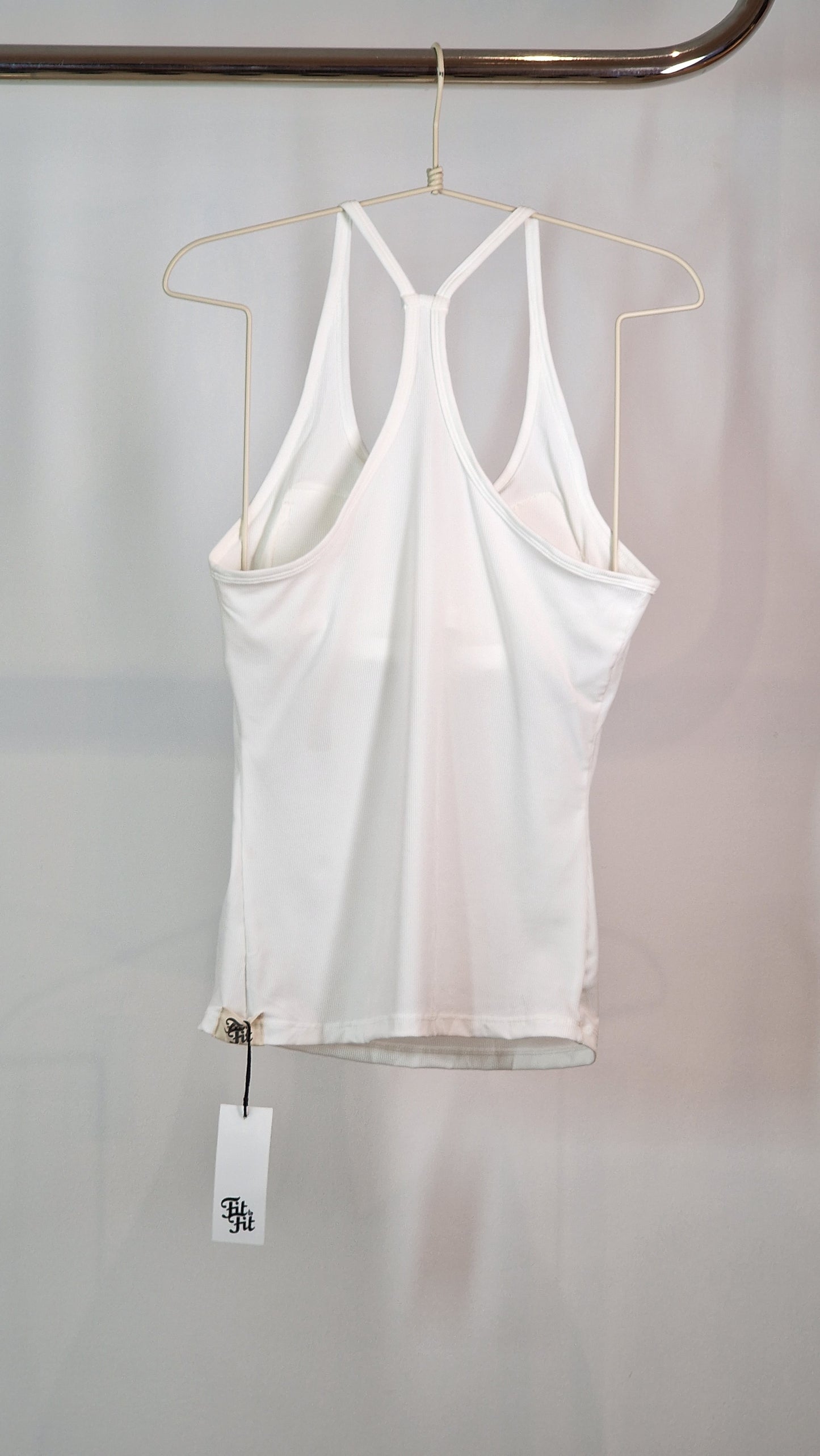 T-Shirt Alças Malha Fria com Copas Branco