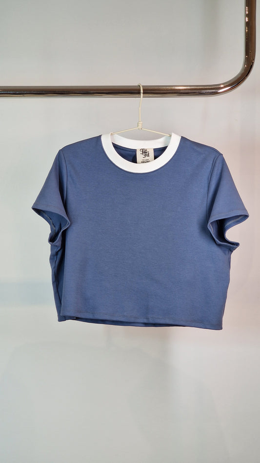 T-Shirt Cropped Azul