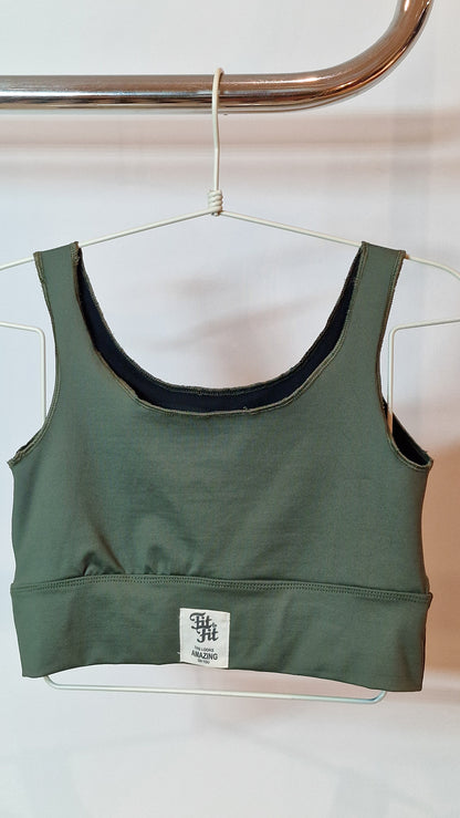 Top Decote Quadrado Kaki