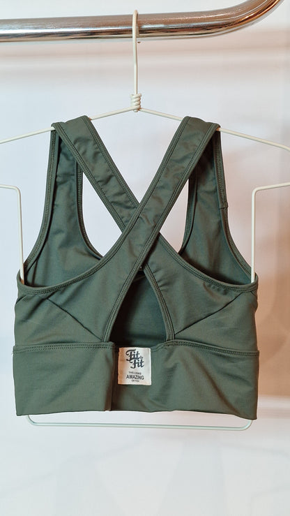 Top Decote Cruzado Kaki