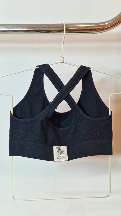 Top Costas Cruzadas Sem Copas Preto