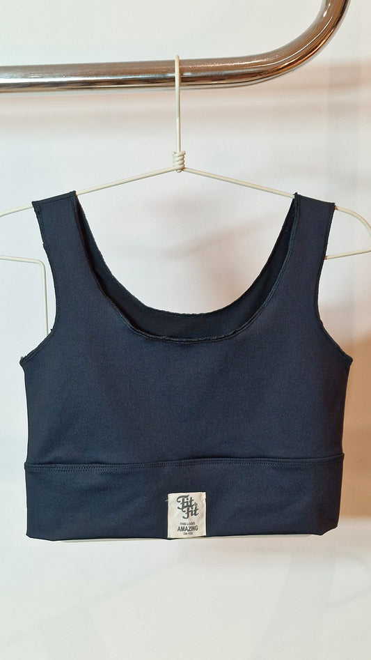 Top Decote Quadrado Preto