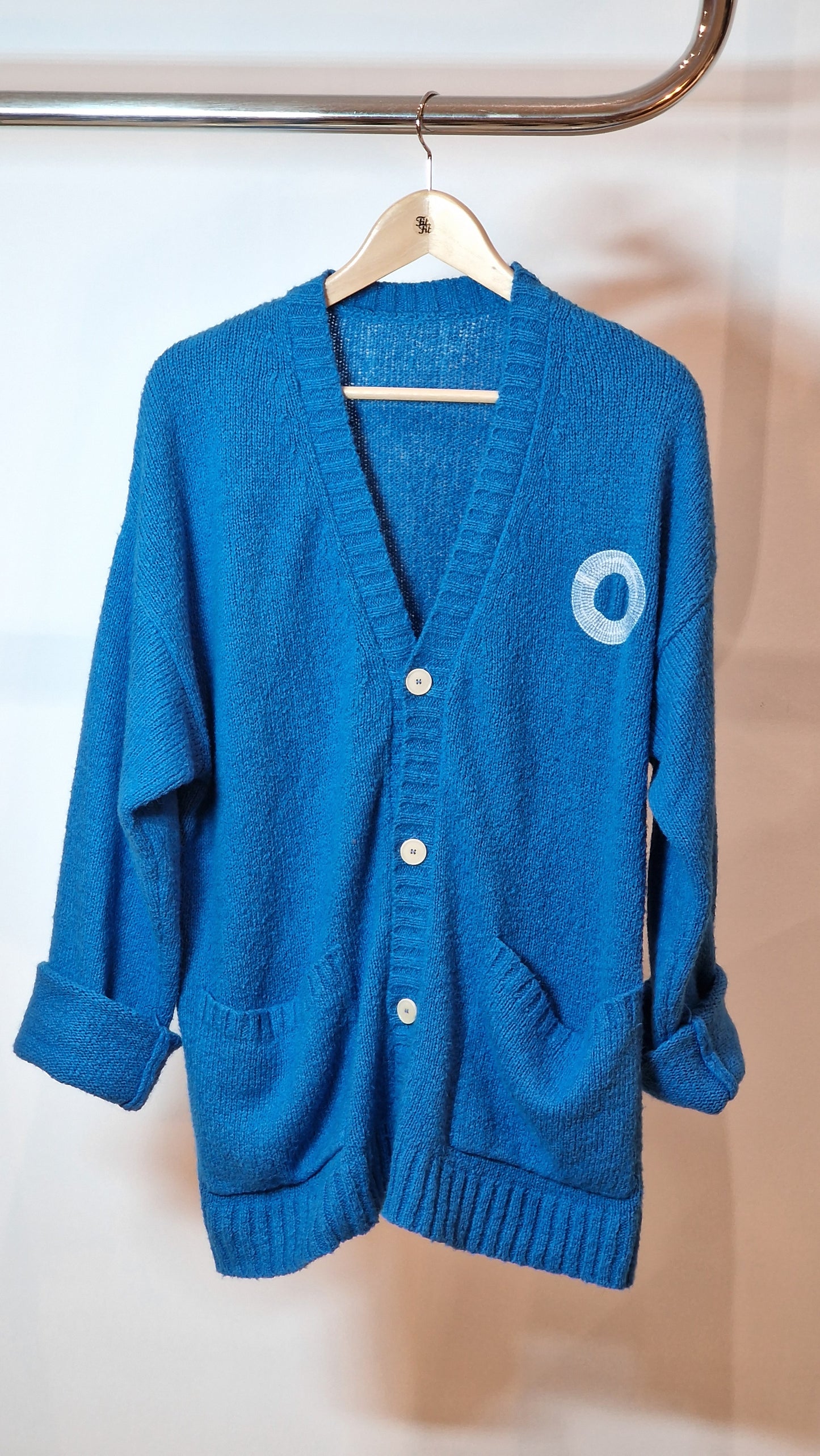 Casaco em Malha Azul