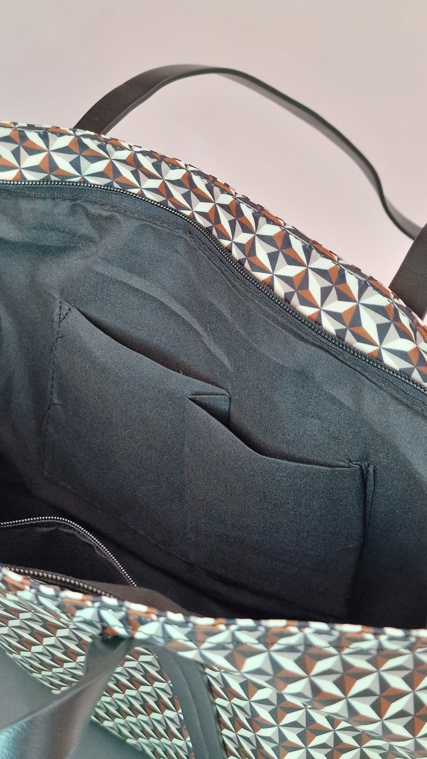 SHOP BAG Estampada Preto/Castanho