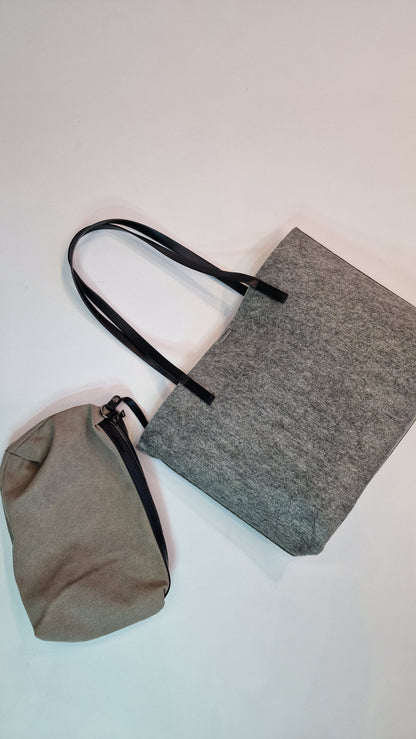 SHOP BAG Feltro Cinza com Bolsa