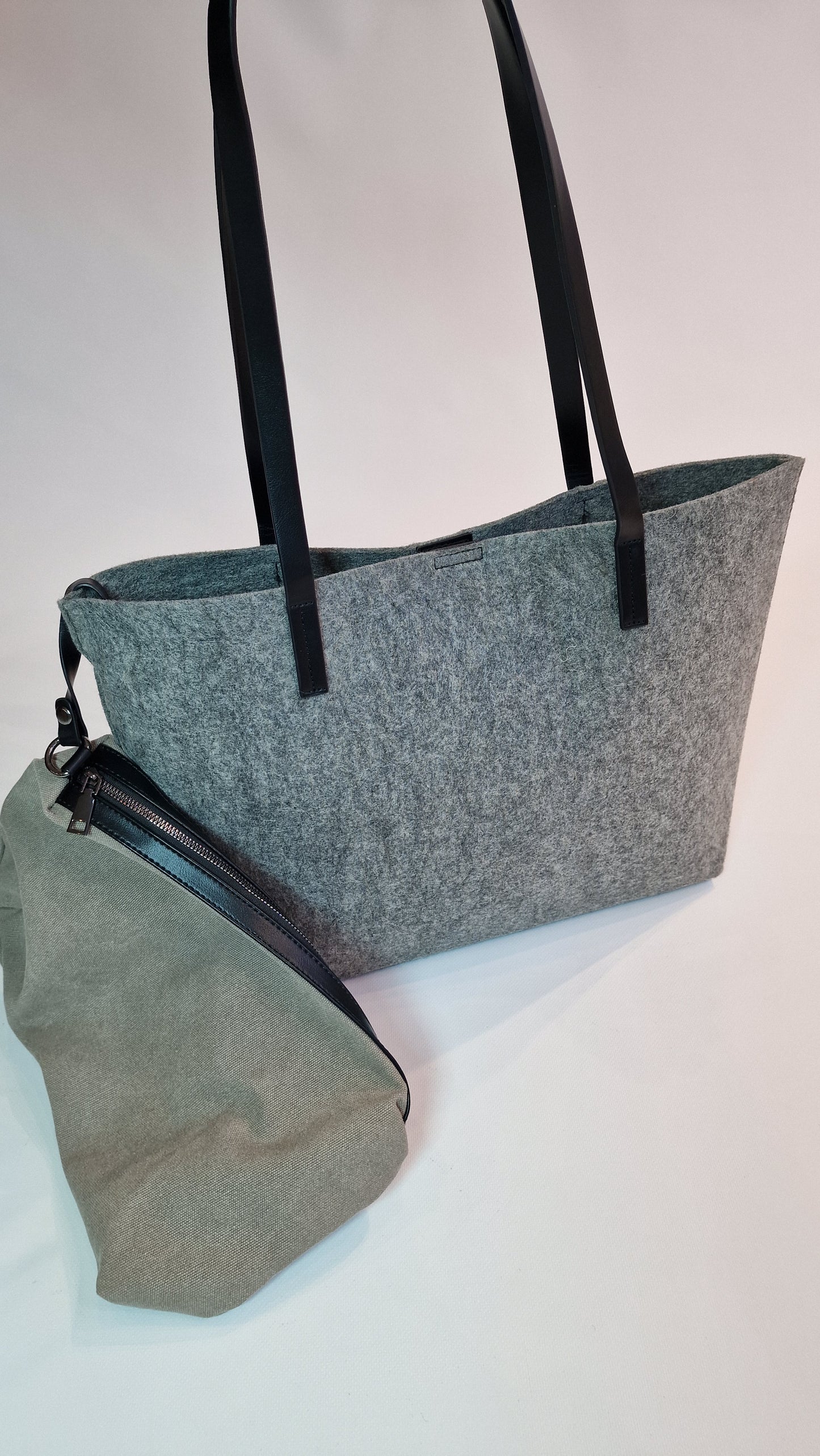 SHOP BAG Feltro Cinza com Bolsa