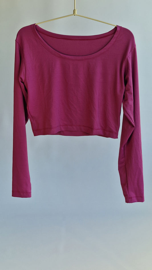 Blusa Cropped  Orquídea Manga Comprida