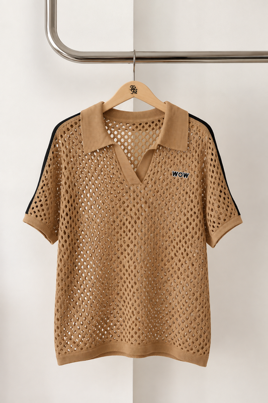 Polo Perfurado Mocha