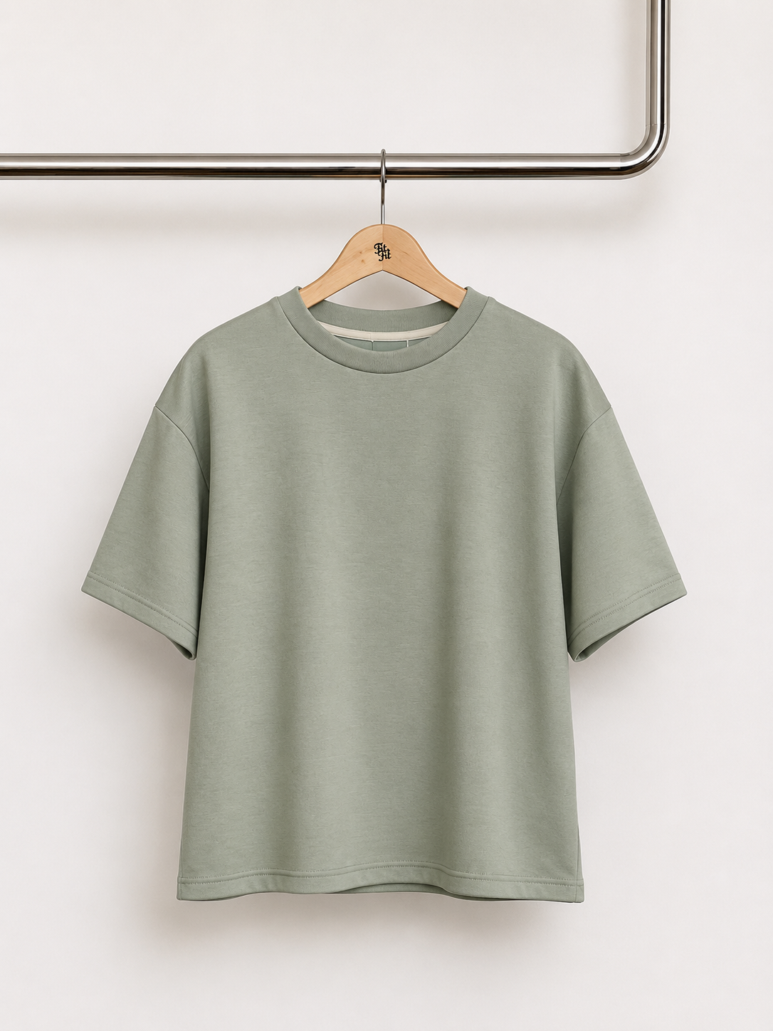 T- Shirt Manga Curta Verde Seco