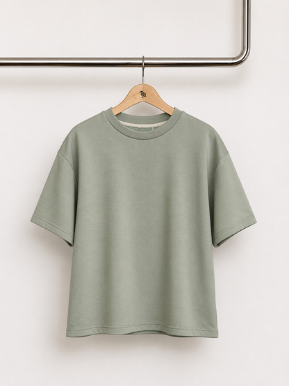 T- Shirt Manga Curta Verde Seco
