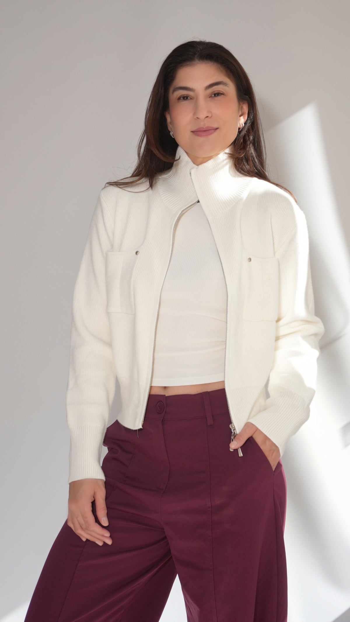 Casaco Malha Off White