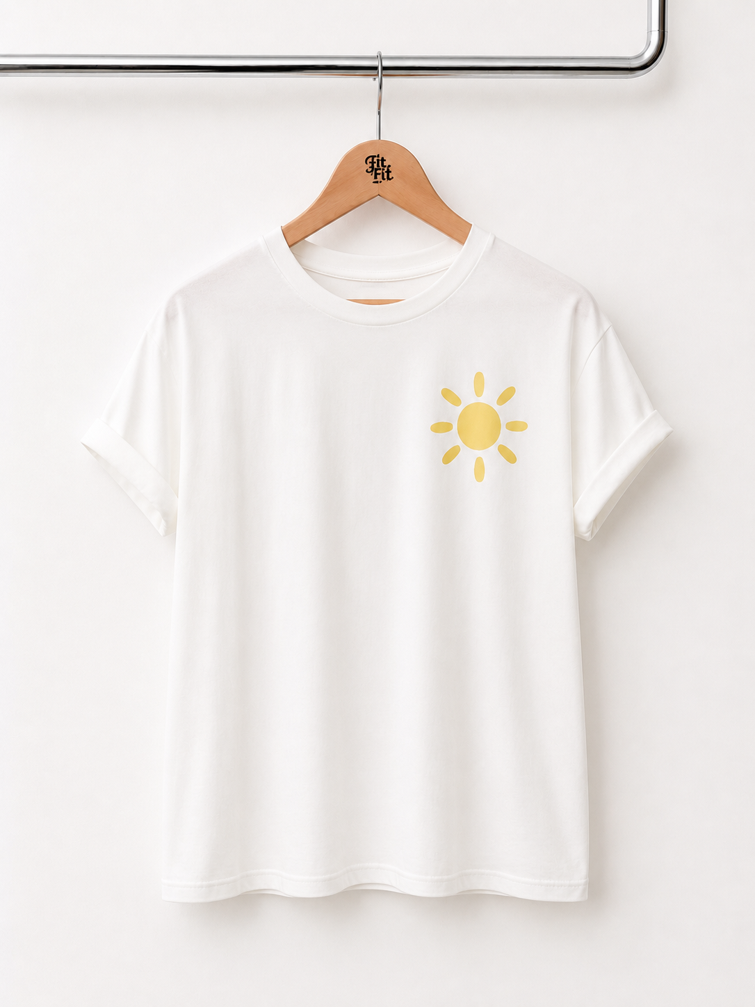 T- Shirt Manga Curta Algodão SOL