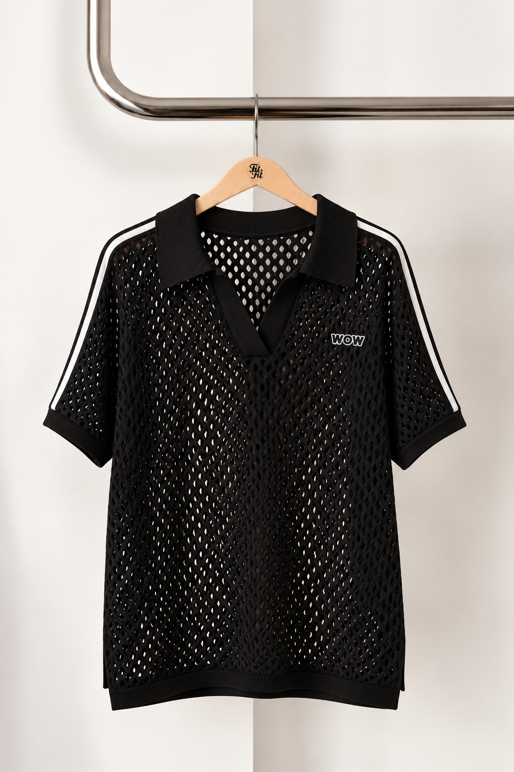 Polo Perfurado Preto