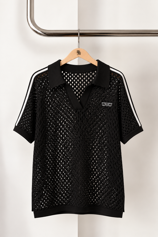 Polo Perfurado Preto