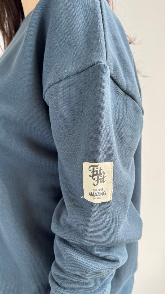 Sweater Basic Oversized Azul Petróleo