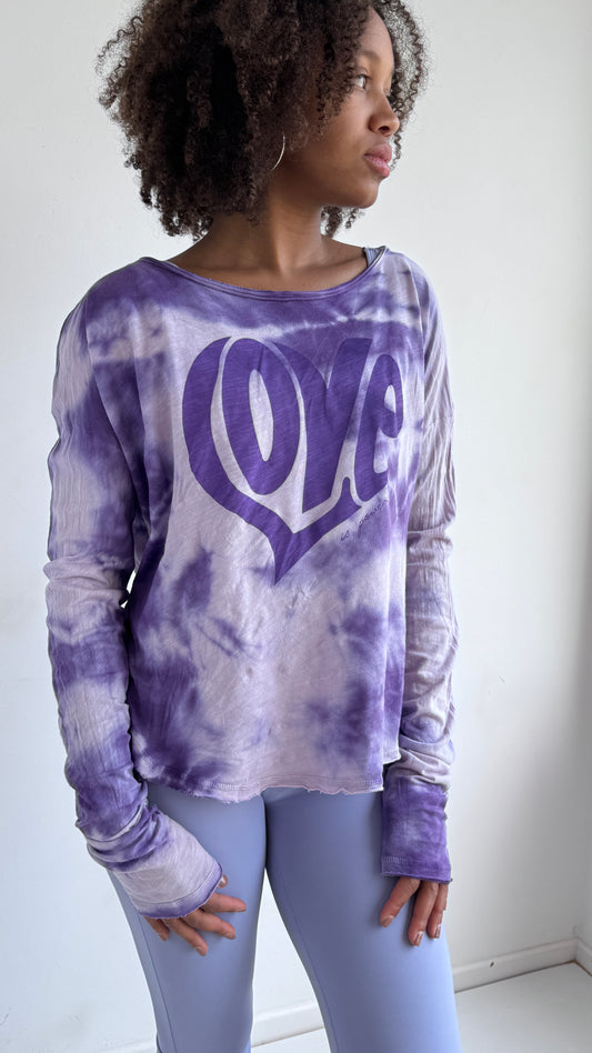 T-shirt Love Tie Dye Lilás