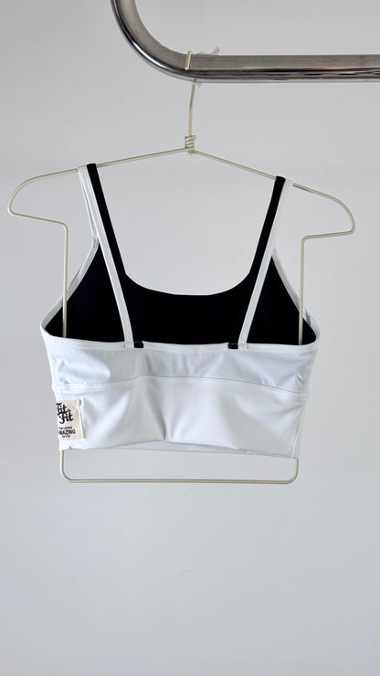 Top Dual Bicolor Branco/Preto