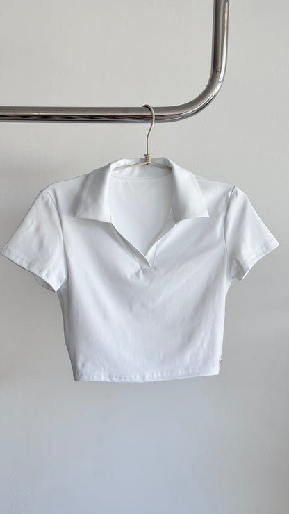 Polo Cropped  Branco